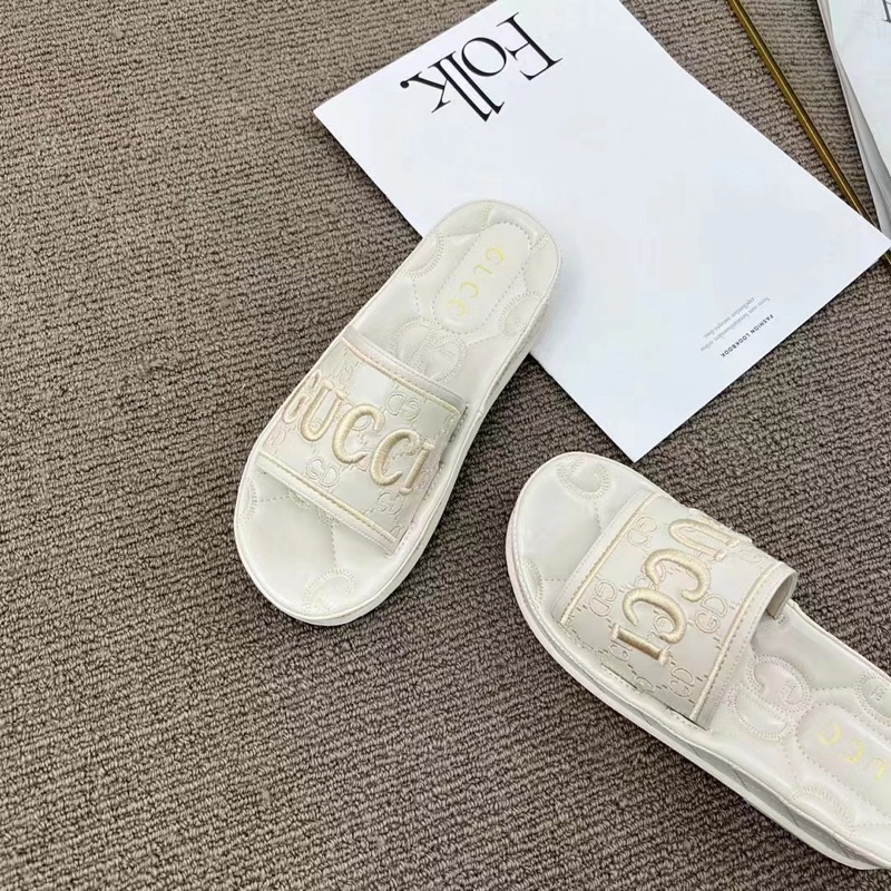 Dép bánh mỳ Guc.ci trần chỉ siêu êm fullbox sẵn 3 màu