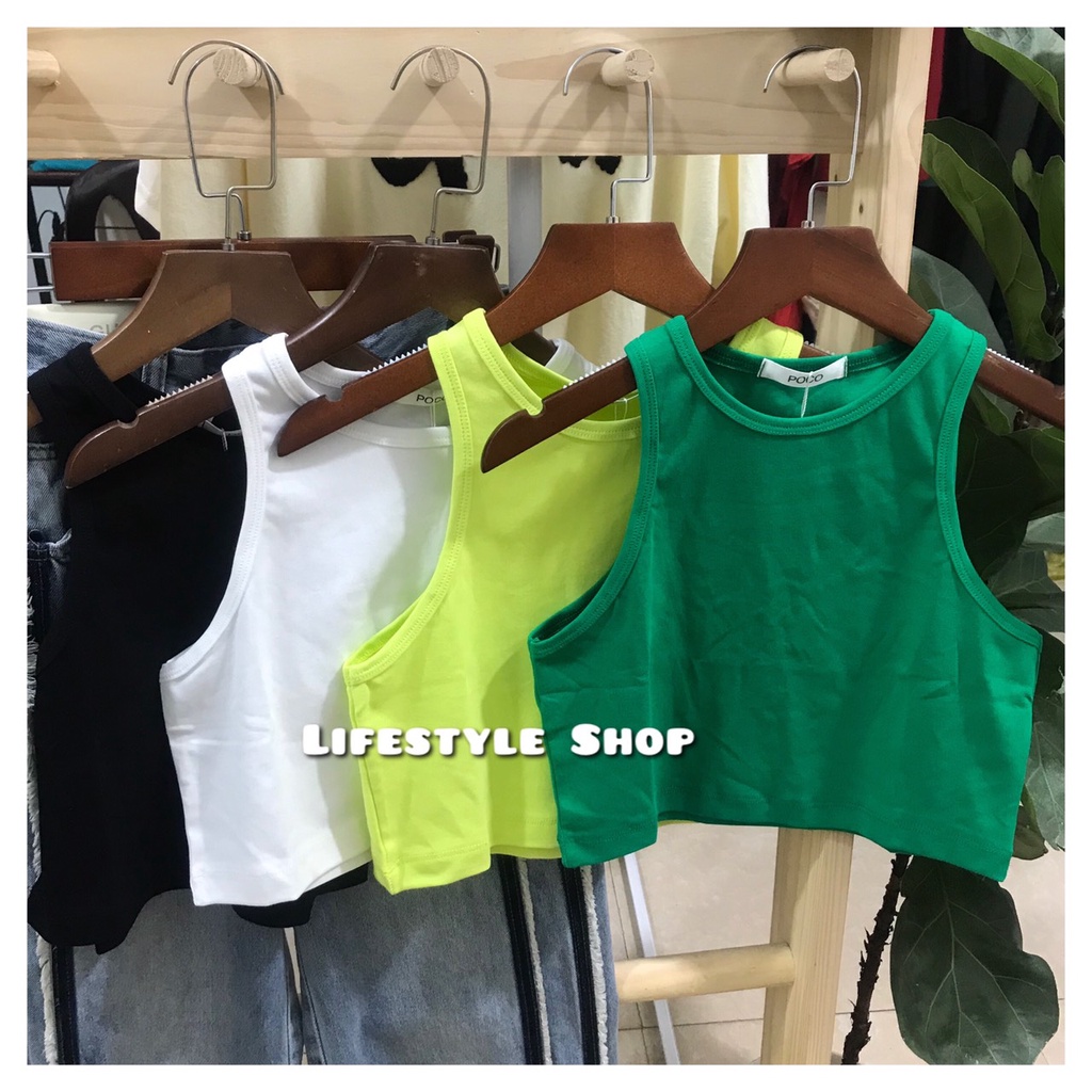 Áo croptop 3 lỗ thun Poco hàng QC