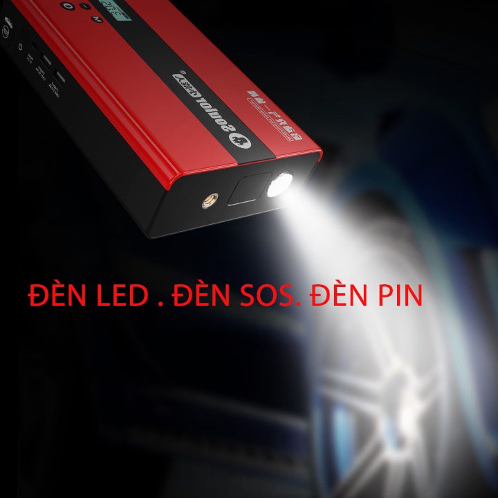 Bộ pin dự phòng 99800mAh, kích bình ắc quy ô tô, kèm bơm lốp đa năng