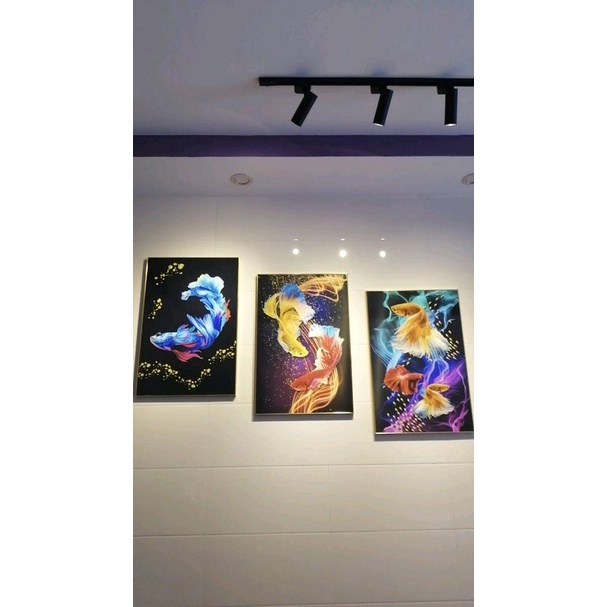 Tranh Treo Tường Cầu Thang - Tranh Tráng Gương - Trang Trí Tường Phòng Khách - Sảnh - Bộ 3 Tranh