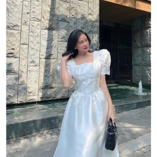 Đầm bigsize cổ vuông tay phồng dáng xòe xinh xắn đáng yêu ( Thời trang Vicky G - Anitagreen ) HN0223
