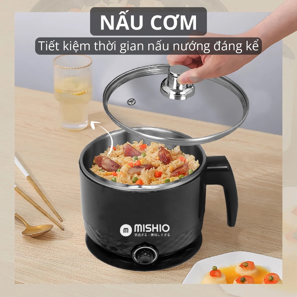 Nồi nấu đa năng Mishio MK214 1.5L inox 304 600w