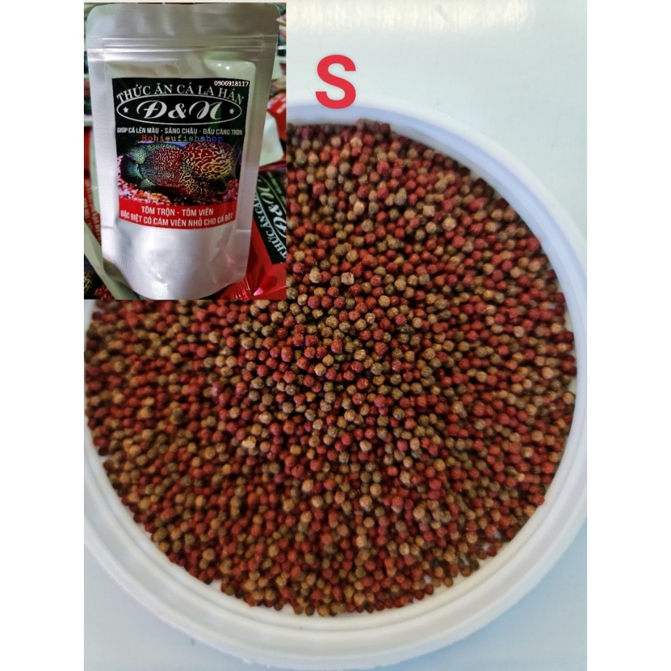 Thức Ăn Cá La Hán, Cám Viên Đ&N, Có viên Nhỏ và Lớn