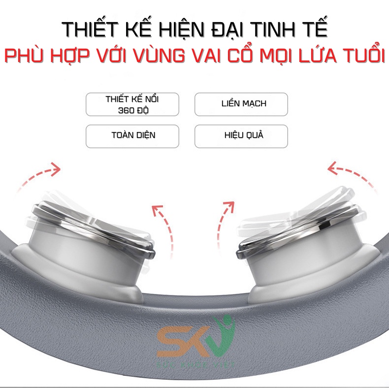 Máy Massage Vai Cổ, Xóa Tan Ngay Các Cơn Đau Mỏi Cổ Vai Gáy, Thư Giãn, Giúp Lưu Thông Tuần Hoàn Khí Huyết, Nhựa An Toàn