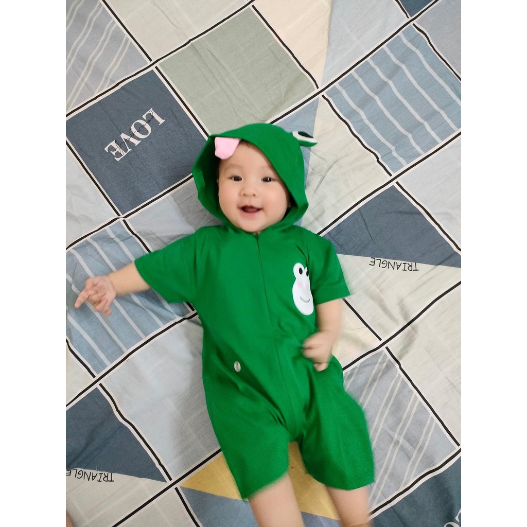 Body thú cho bé- ếch xanh cộc tay