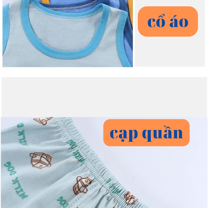 Bộ ba lỗ bé trai, áo sát nách cho bé trai hàn quốc size từ 12 đến 27kg famby