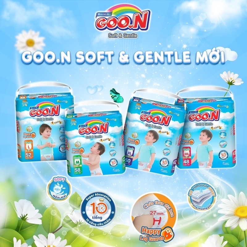 Tã quần Goon Friend M54+6/L46+6/XL40+6/XXL34+6/ XXXL22