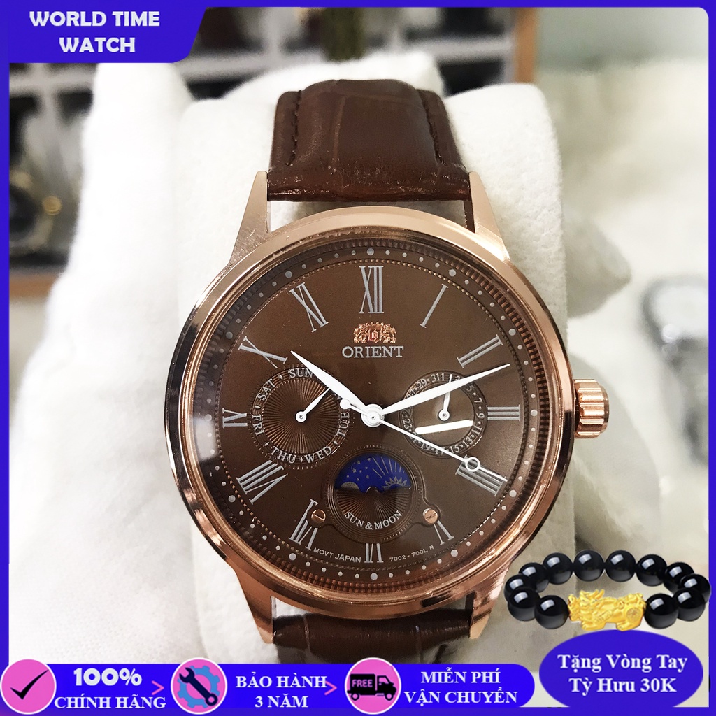 Đồng hồ nam Orient SP0003B02B chạy full 6 kim, dây da cao cấp , full box, bảo hành 3 năm, kính sapphire, chống nước