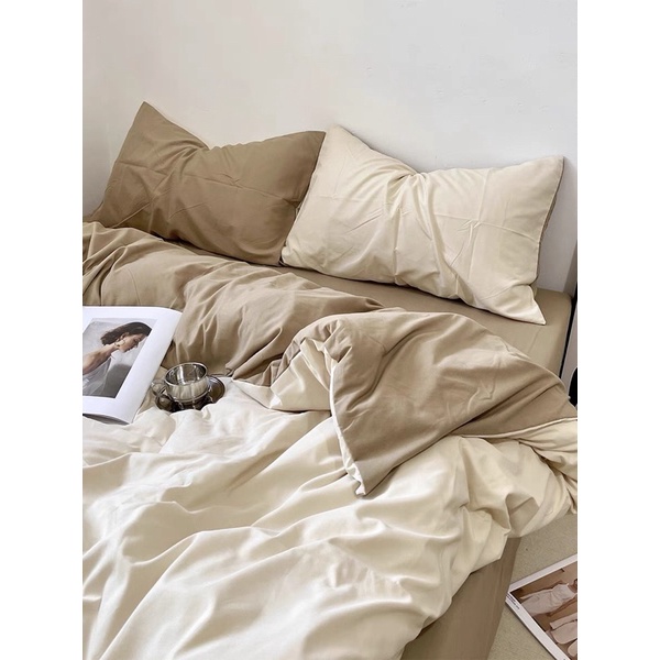 Bộ 4 món ga gối và vỏ chăn Cotton Tici No tag Basic trẻ trung