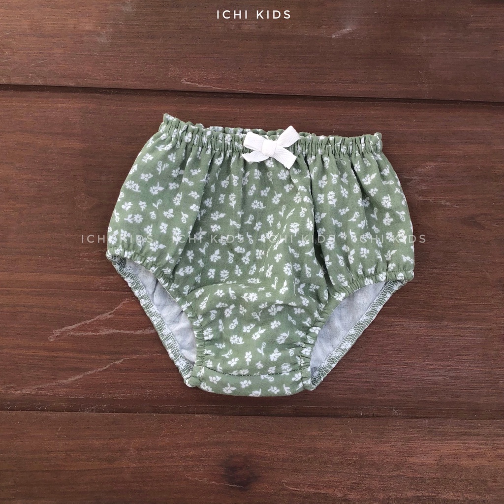 Quần bí cho bé gái sơ sinh đến 3 tuổi vải xô muslin