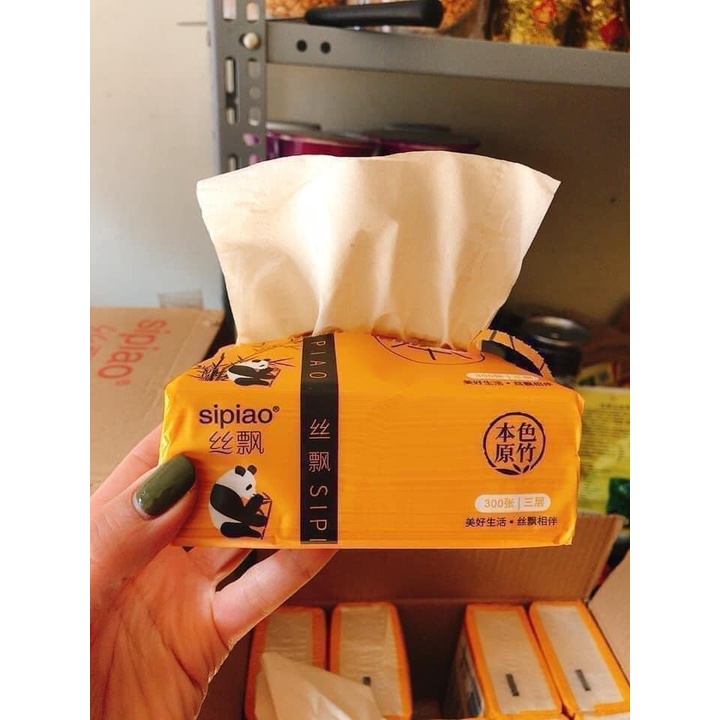 Thùng 30 Gói Giấy Ăn Gấu Trúc Sipao Siêu Dai, Siêu Mềm, Siêu Thấm