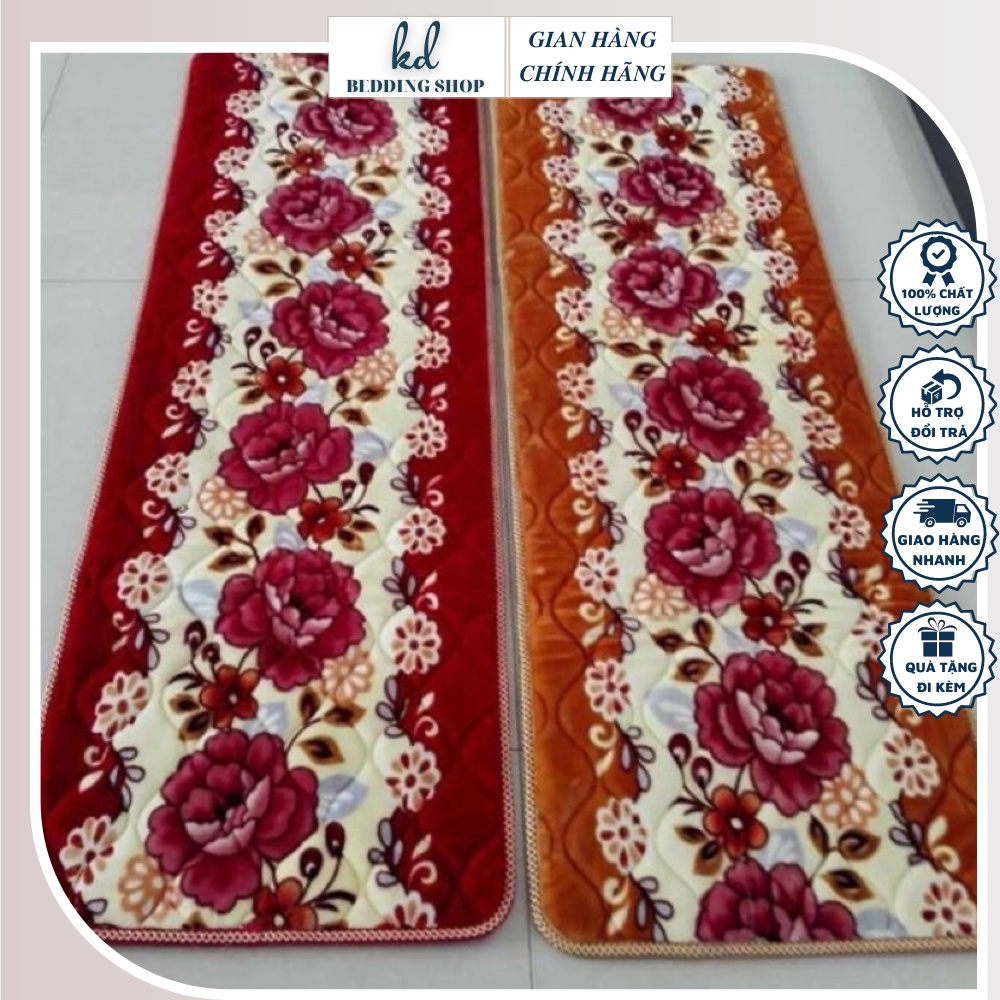Thảm ghế trường kỷ nỉ nhung cao cấp. Bộ thảm ghế tràng kỷ 2 tấm KD BEDDING kích thước 45cm x 1m8