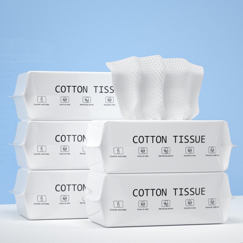 Khăn Mặt Dùng 1 Lần Lau Khô Ướt, Khăn Giấy Đa Năng 100% COTTON