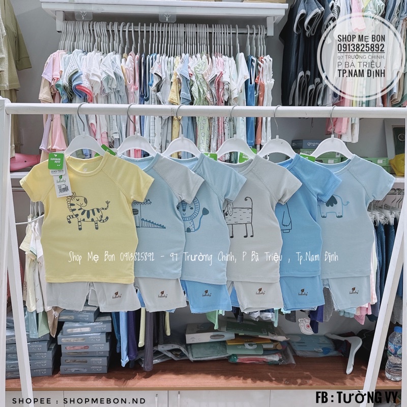 Bộ cộc tay chất peptit hãng Lullaby cho bé