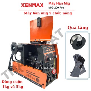 Máy hàn mig mini không khí kenmax 200 pro 2021- dây mig rời dài 3m dùng cuộn dây 1kg và 5kg chuyên nghiệp