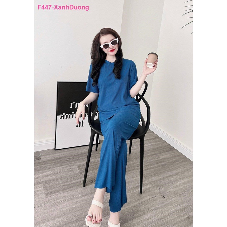 Sét bộ thun tăm phom suông đơn giản mà đẹp xuất sắc-hàng hot 2023
