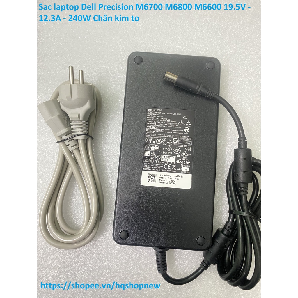 ⚡️[Sạc zin] Sac laptop Dell Precision M6700 M6800 M6600 19.5V - 12.3A - 240W Chân kim to