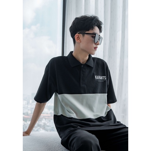 Áo Polo Local Brand Unisex Karants Special Collection Premium Signature - Phối xám