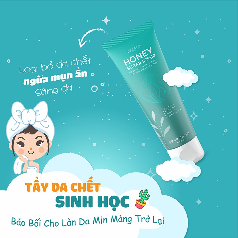 [Mã BMLTA35 giảm đến 35K đơn 99K] Tẩy da chết sinh học Honey Sugar Scrub thương hiệu Dr.lacir trọng lượng 120gr và 25gr