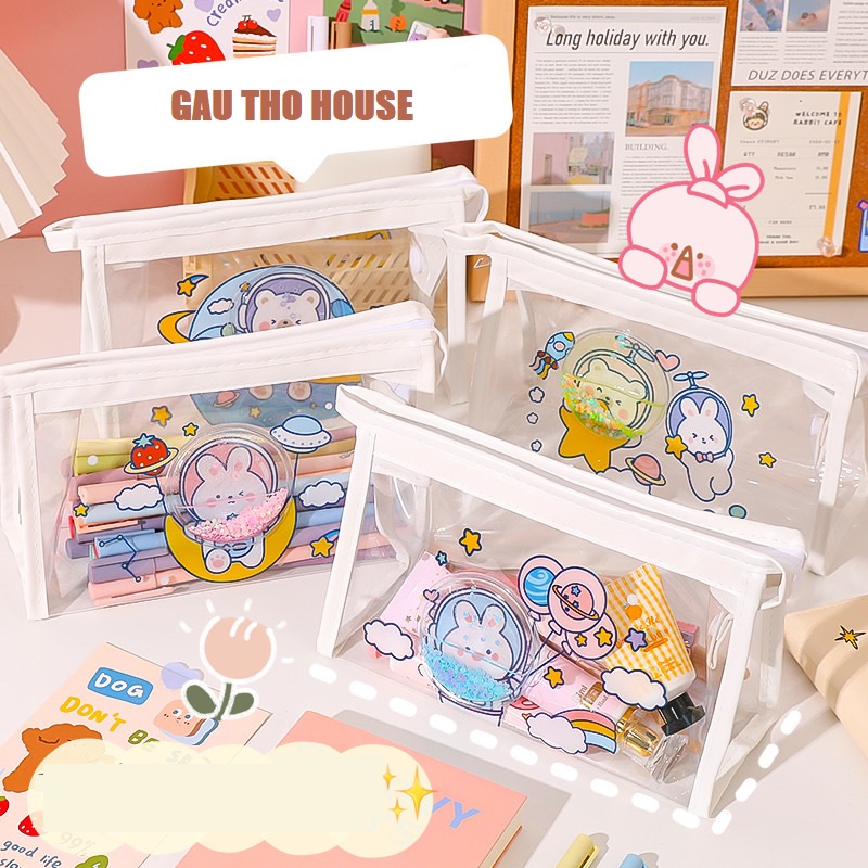 Túi đựng bút tam giác in hình cute - happyfunny