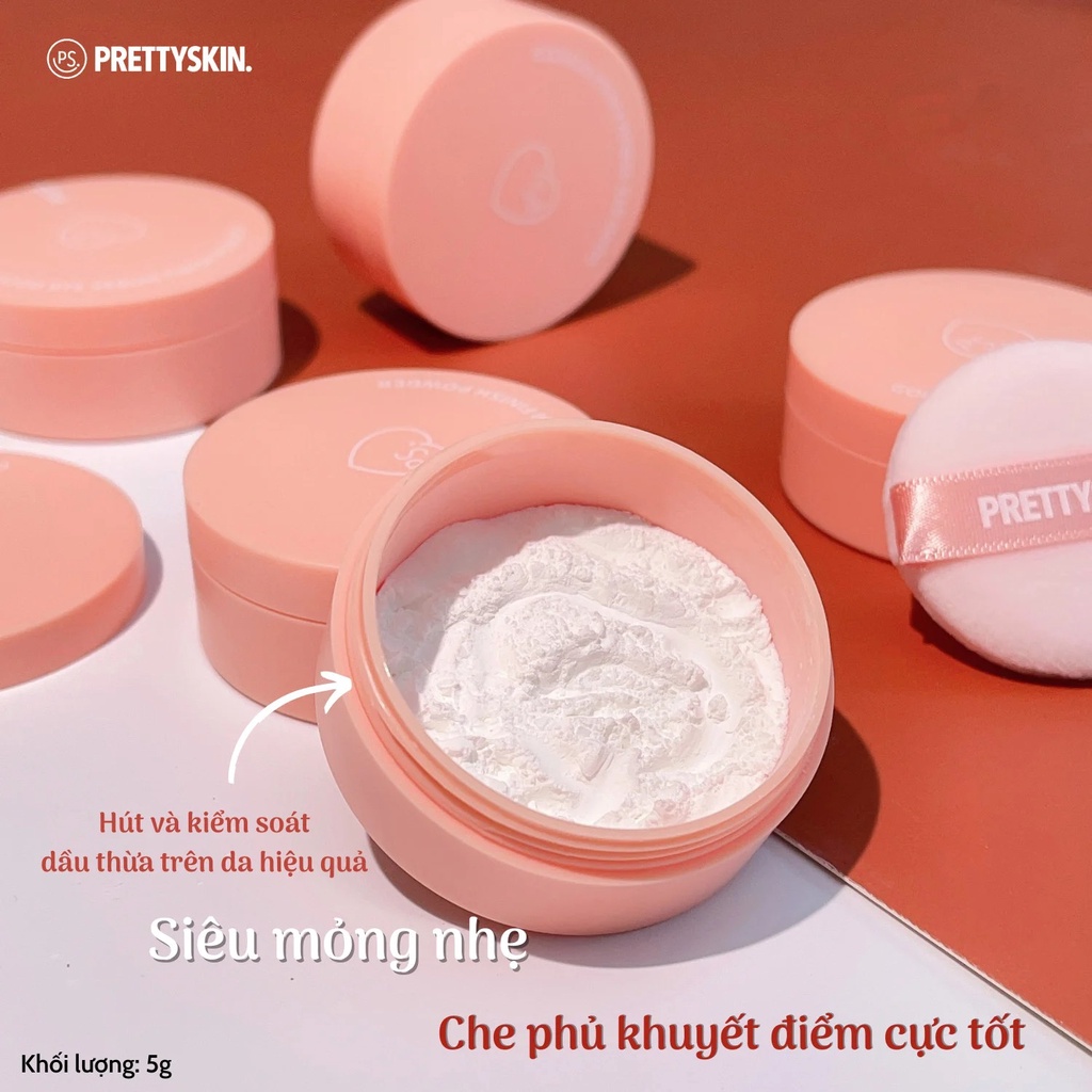 Phấn Phủ Kiềm Dầu Goodbye Sebum Finish Powder PRETTYSKIN, Cho Lớp Nền Hoàn Hảo - 5g