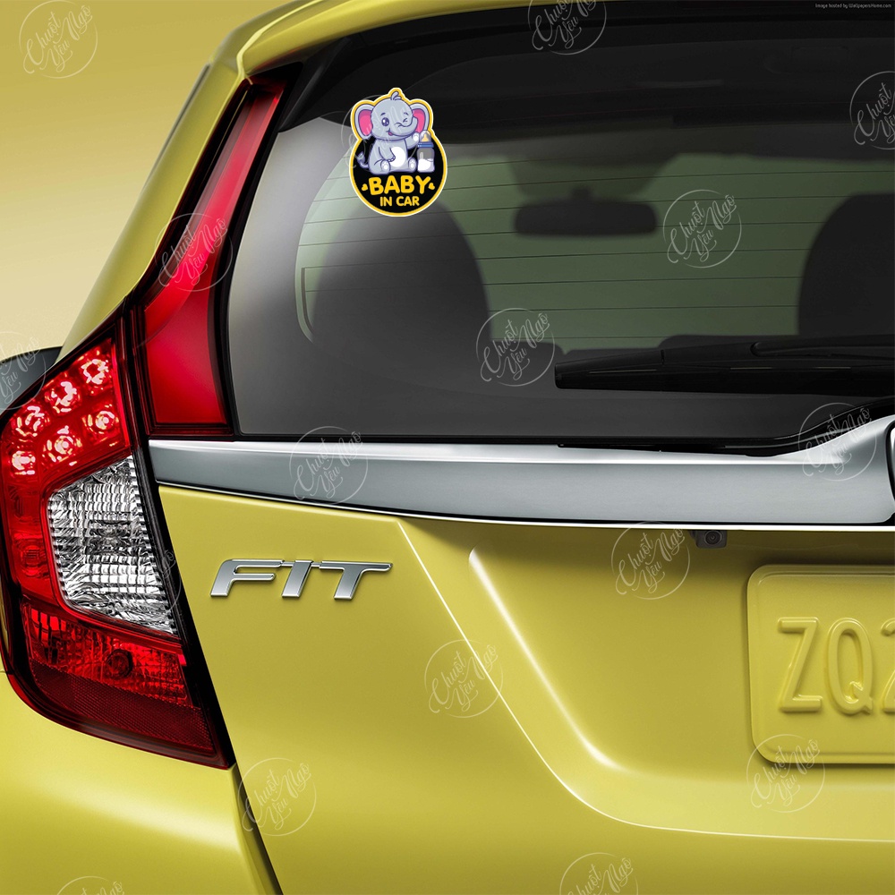 Combo 4 miếng dán không trùng Baby in car hình ngộ nghĩnh động vật dễ thương ANIMAL chống thấm nước