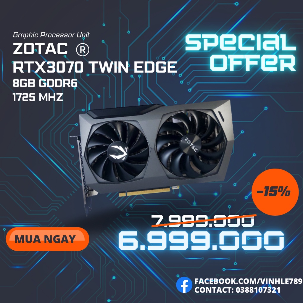 Card màn hình ZOTAC RTX 3070 TWIN EDGE