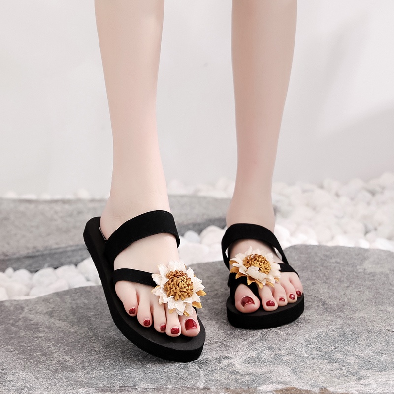 Dép Xỏ Ngón Đính Hoa Phong Cách Bohemian Cho Nữ