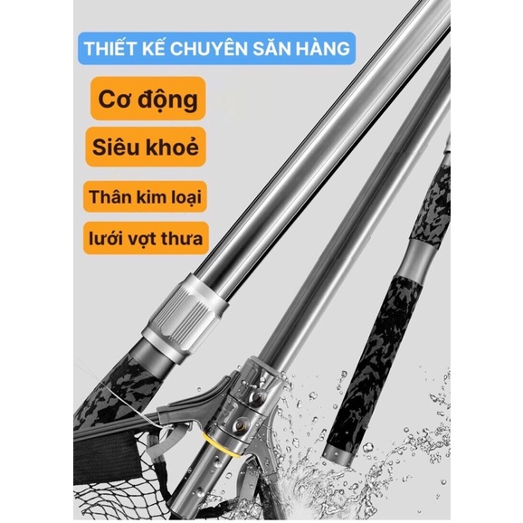 Bộ vợt săn hàng thu gọn 115cm tối đa 2m3