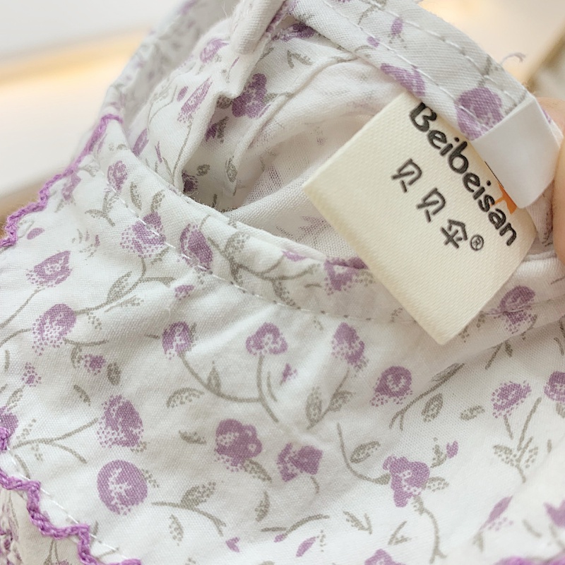 Váy Đầm Cổ Sen Cho Bé Gái Phong Cách Vintage Hoa Nhí Cotton Mềm Mại - Mã 712