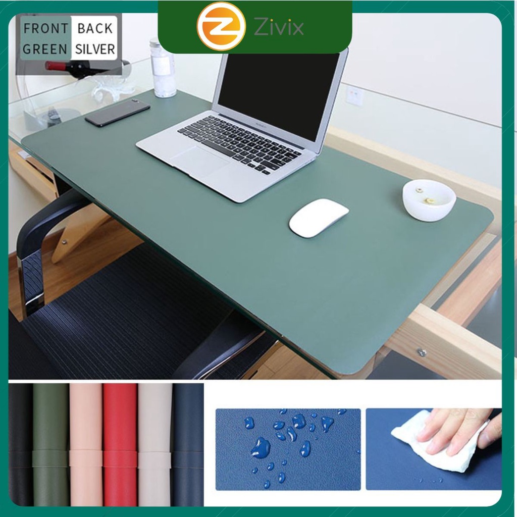 Miếng Lót Bàn Làm Việc Size Lớn Bằng Da 2 mặt, Tấm Lót Chuột Bàn Phím Laptop Cao Cấp Chống Thấm Nước