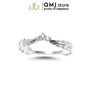 [Mã SKAMCLU8 giảm 10% cho đơn từ 100K] Nhẫn bạc QMJ Nguyệt quế vương miện nạm đá sang trọng - Q003