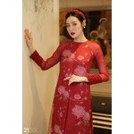Vải Tơ Óng Đỏ Hoa Xinh
