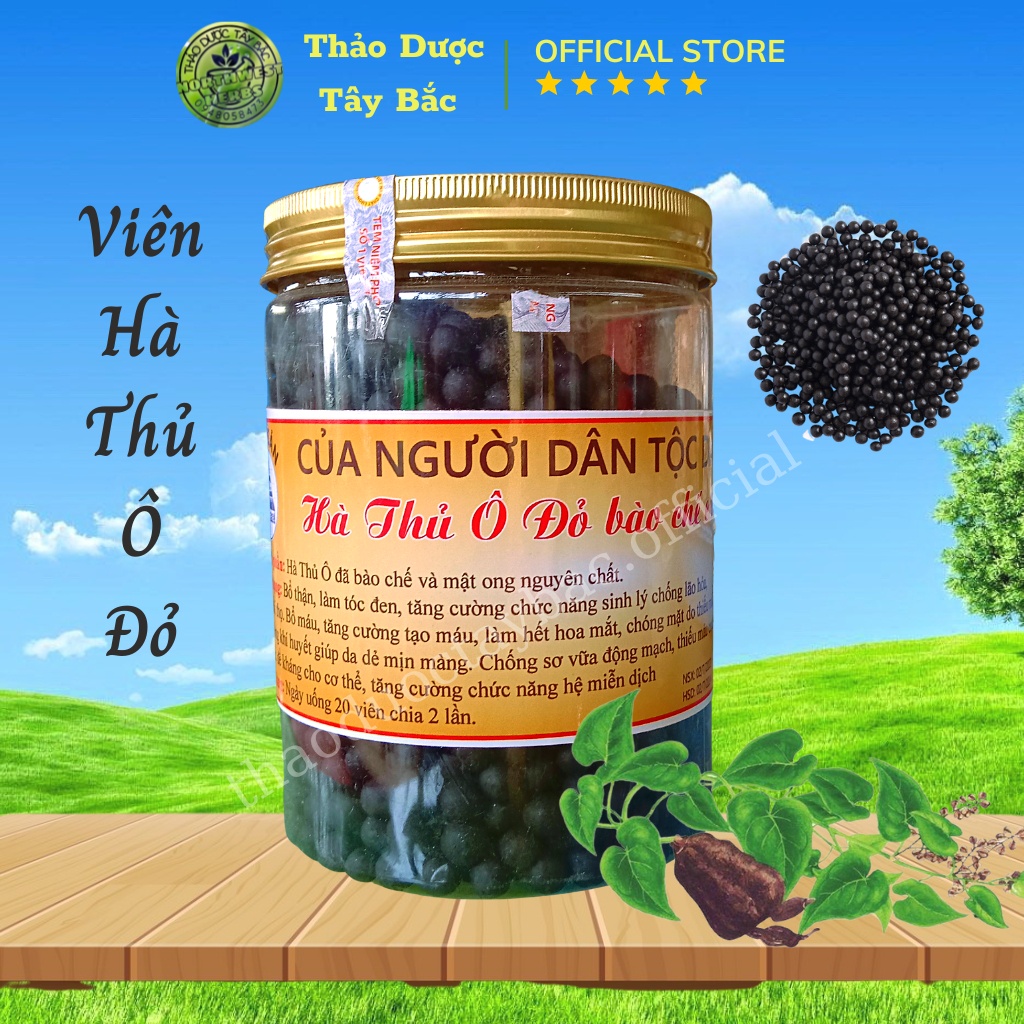 Hà thủ ô đỏ viên mật ong rừng cải thiện tóc bạc sớm rụng tóc hói đầu hộp 500g