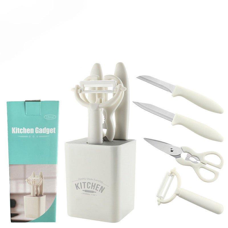 Bộ dụng cụ nhà bếp màu trắng Nhật Bản Kitchen Gadget - Set 5,6 chi tiết Dụng Cụ Nhà Bếp Nhỏ Gọn Tiện Lợi