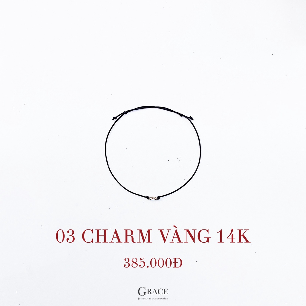 Lắc May Mắn Chỉ đỏ Bi Vàng 14K Grace Jewelry