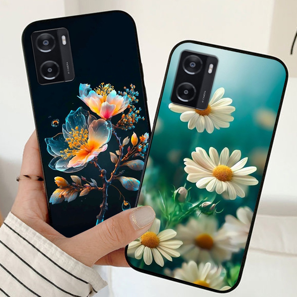 Ốp lưng oppo a57 2022 / a77s in nhám hình hoa cỏ