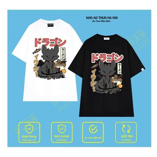 Áo thun unisex tay lỡ form rộng oversize chất cotton cổ tròn in hình màu trắng đen đẹp cực dễ phối đồ