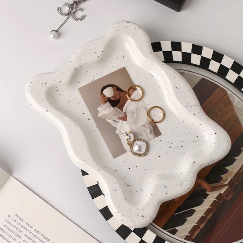 Đĩa trứng cút Decor chụp móng vuông mới