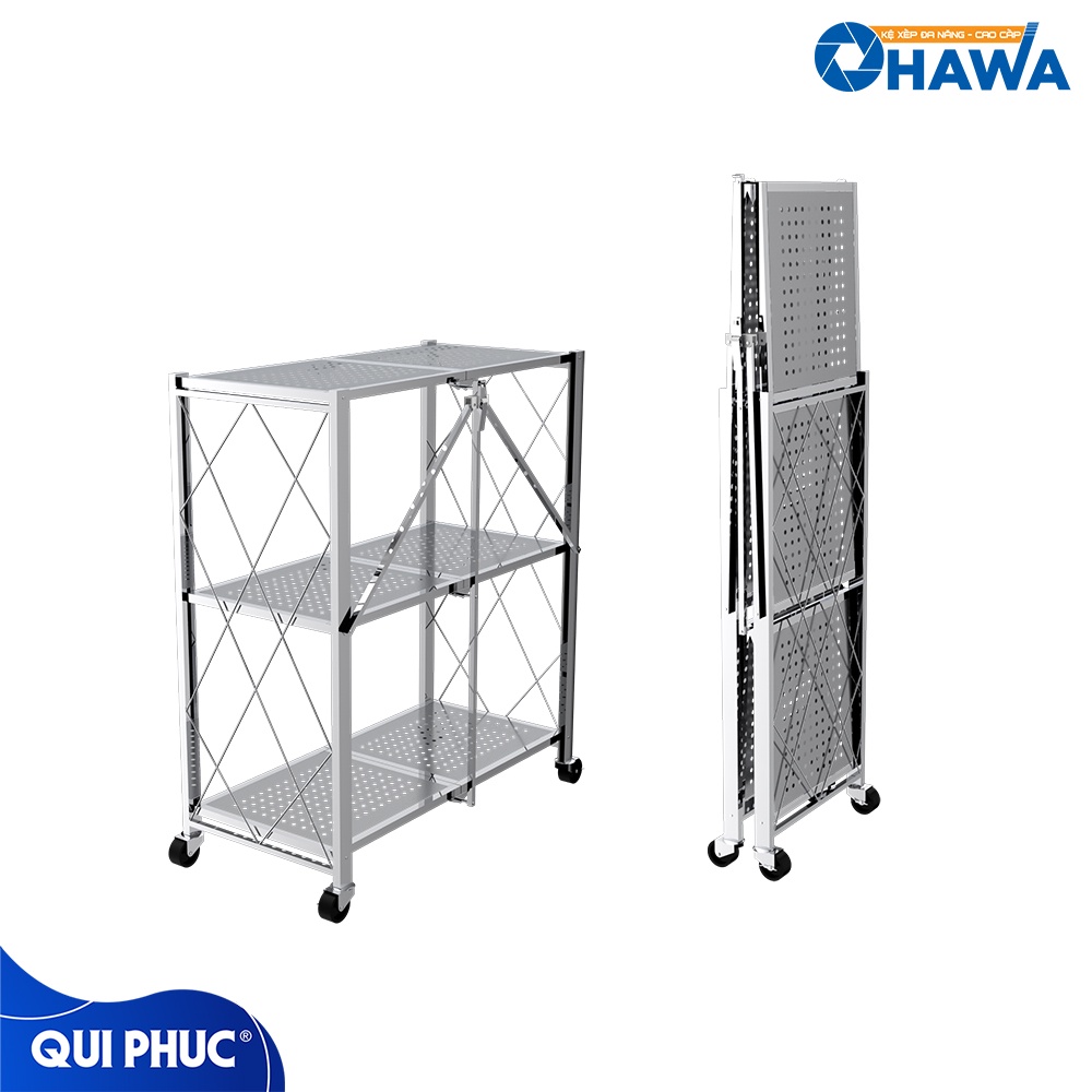 Qui Phúc Kệ Bếp Inox Đa Năng Ohawa Có Bánh Xe