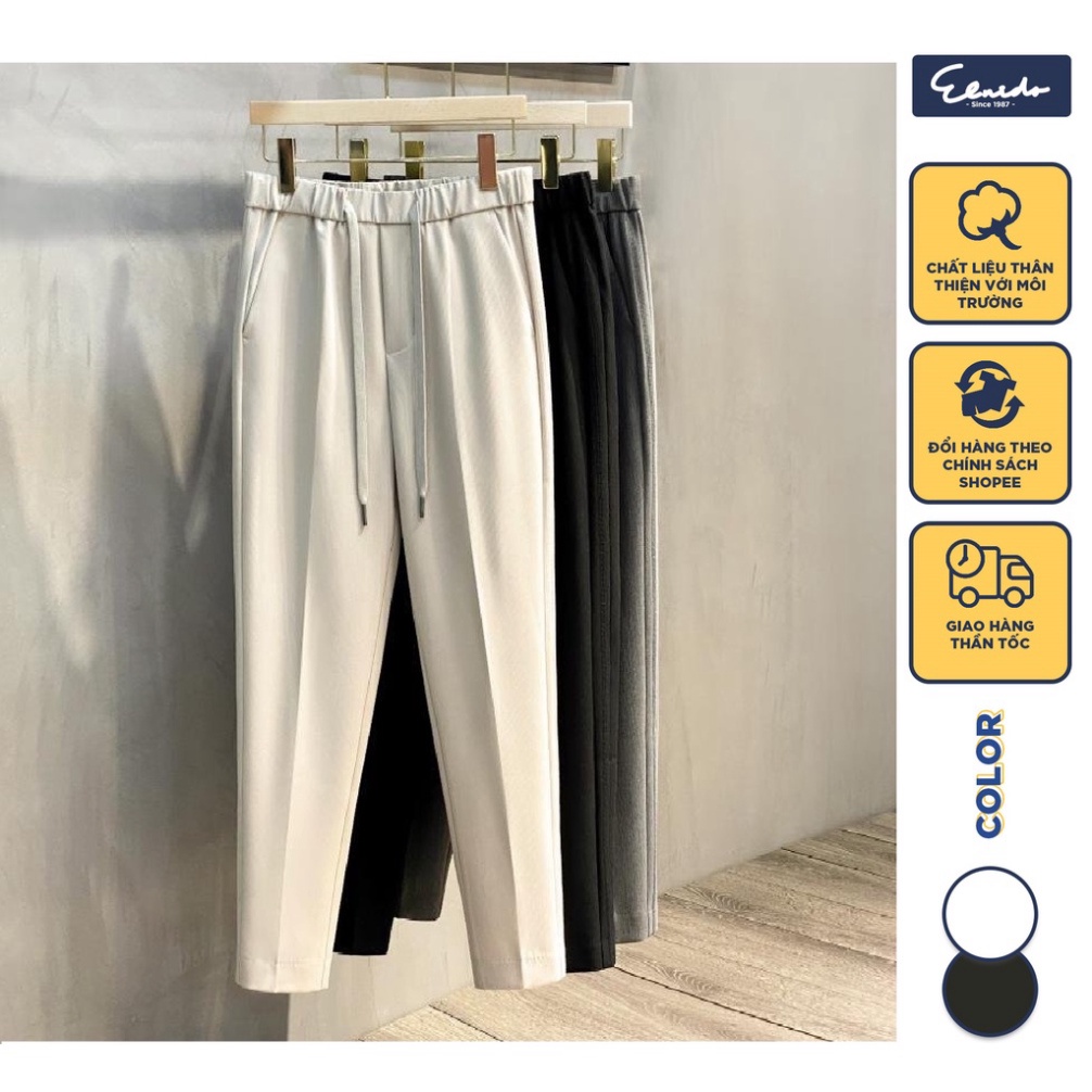 Quần âu nam cao cấp đai chun co giãn công sở Hàn Quốc ống suông, quần baggy nam ống rộng dáng âu phong cách ulzzang - Hà