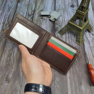 Ví nam ngang da bò sáp ws105lea - 100% da bò thật, bh 3 năm