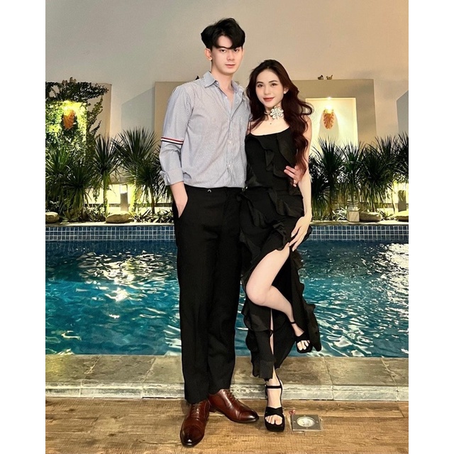 đầm 2 dây body tua rua