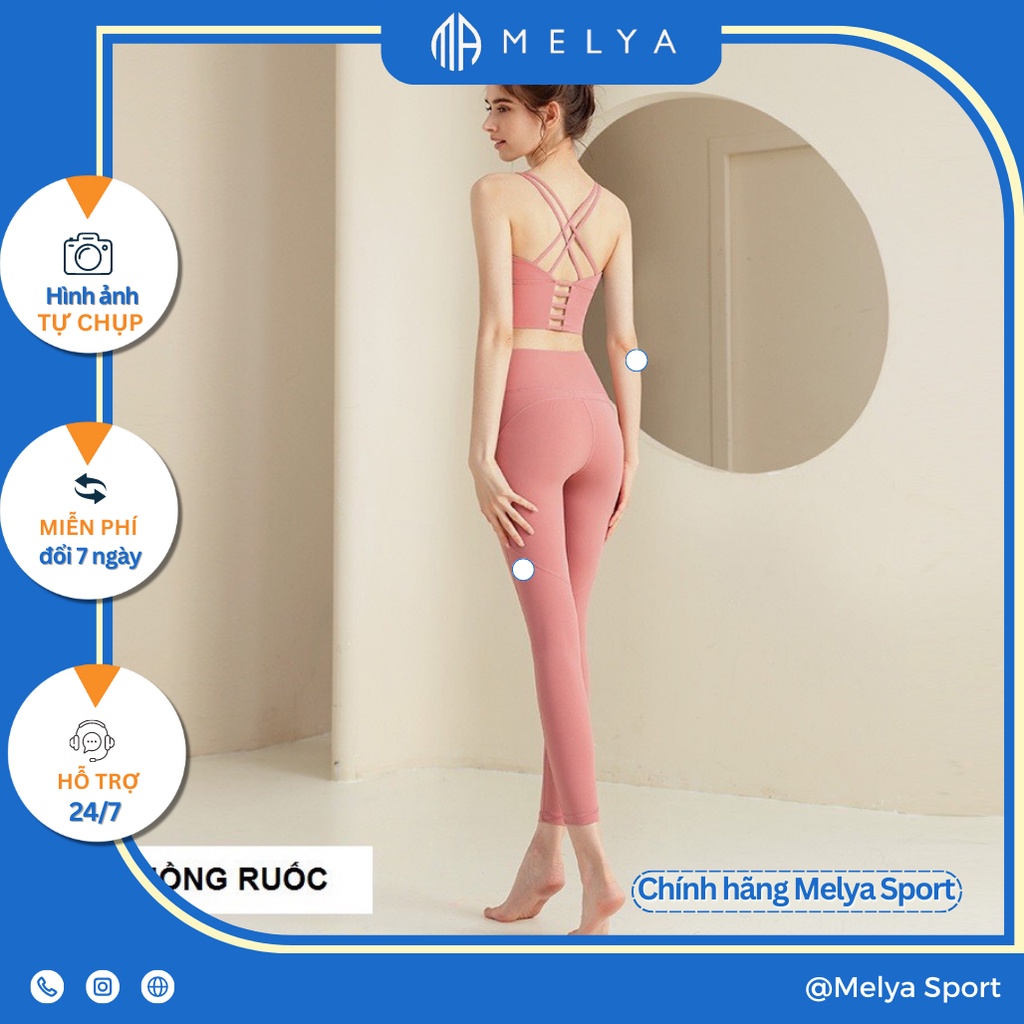 Set bộ thể thao tập Gym-Yoga 4 dây cài cho nữ Melya Sport