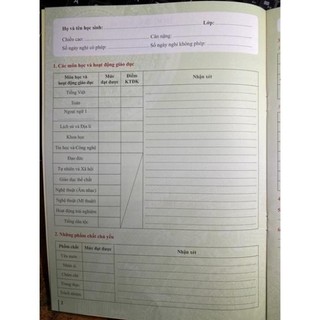 Sổ Học Bạ Tiểu Học từ lớp 1 - 5 - Văn phòng phẩm Thu Thảo