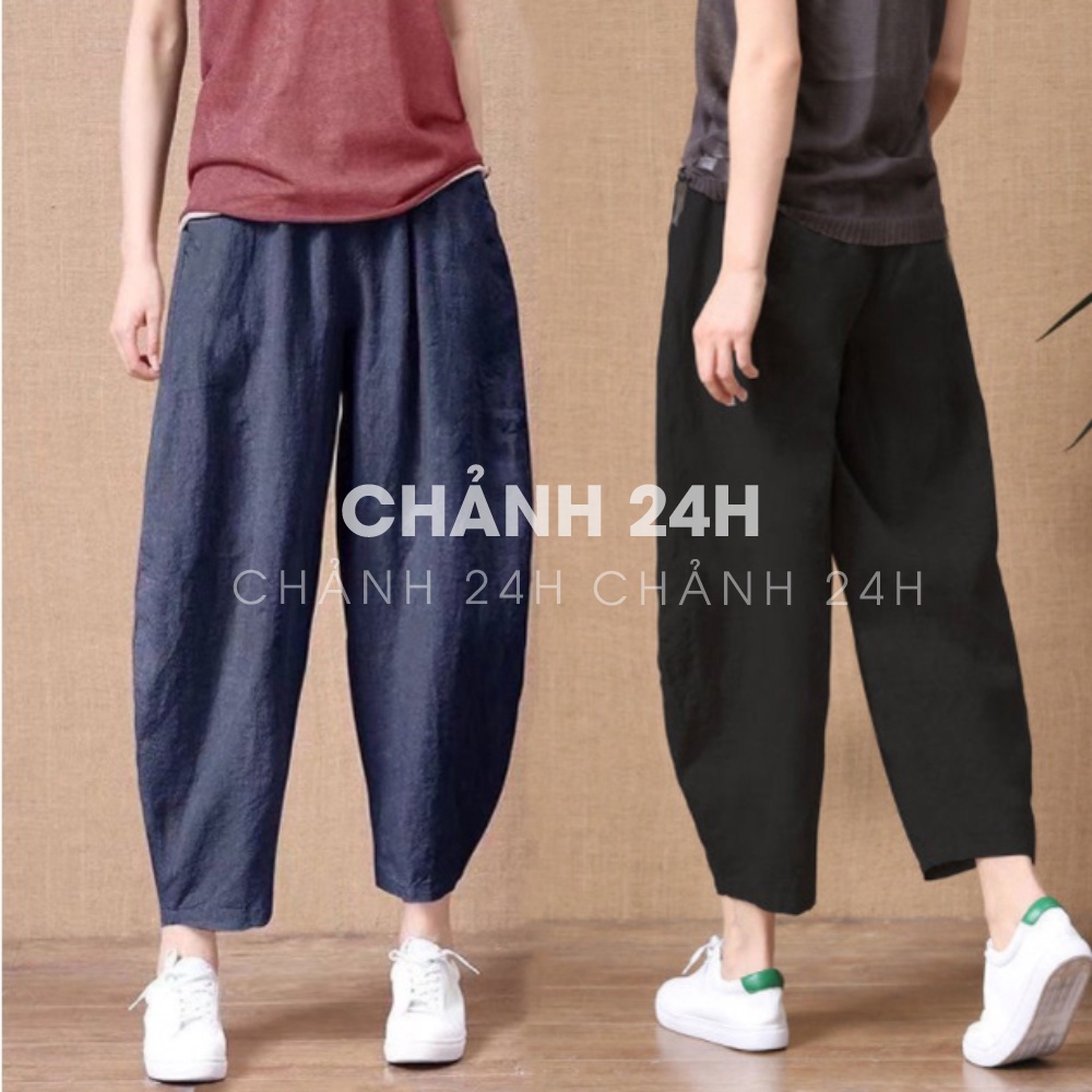 Quần thời trang nữ ống rộng lưng thun form rộng bigsize che khuyết điểm Chảnh 24h H.39