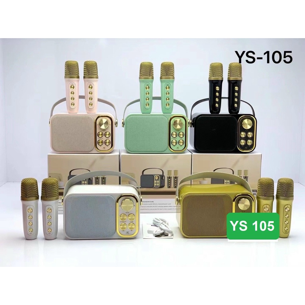 Loa bluetooth mini YS-105 Kèm 2 Micro Không Dây, Âm Thanh Siêu Hay, Thiết Kế Sang Trọng Nhỏ Gọn Tiện Lợi, công suất 5W