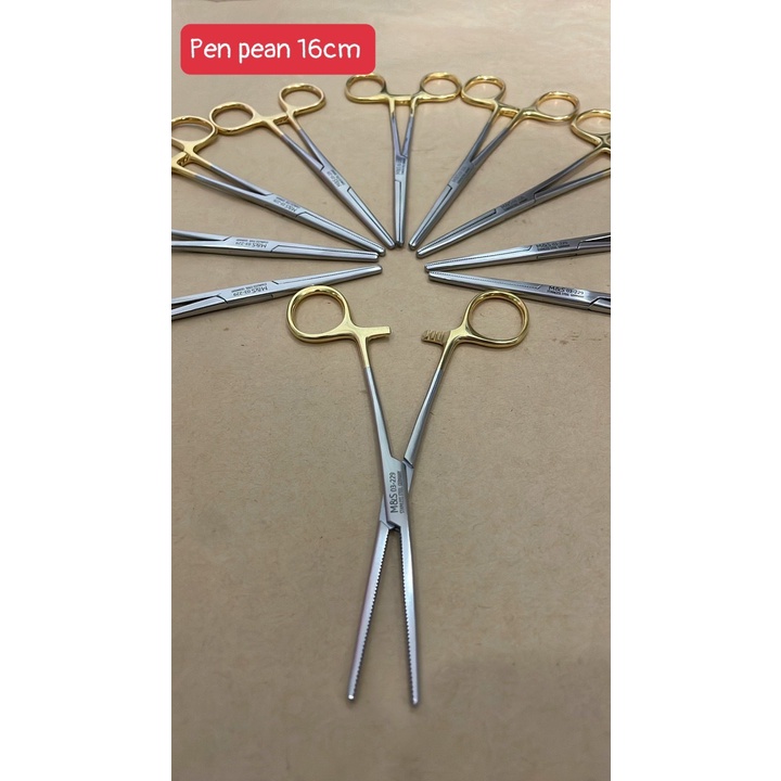 Pen pean y tế 16cm thẳng mạ vàng cao cấp