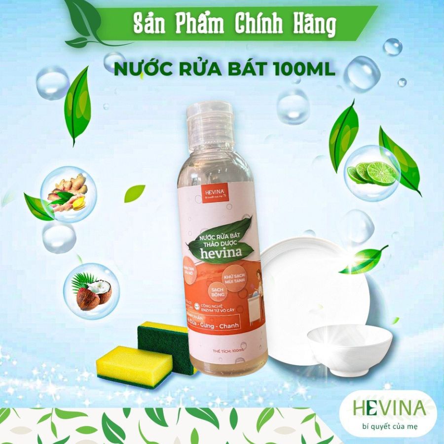 Nước Rửa Chén Thảo Dược HEVINA Chai 100ml