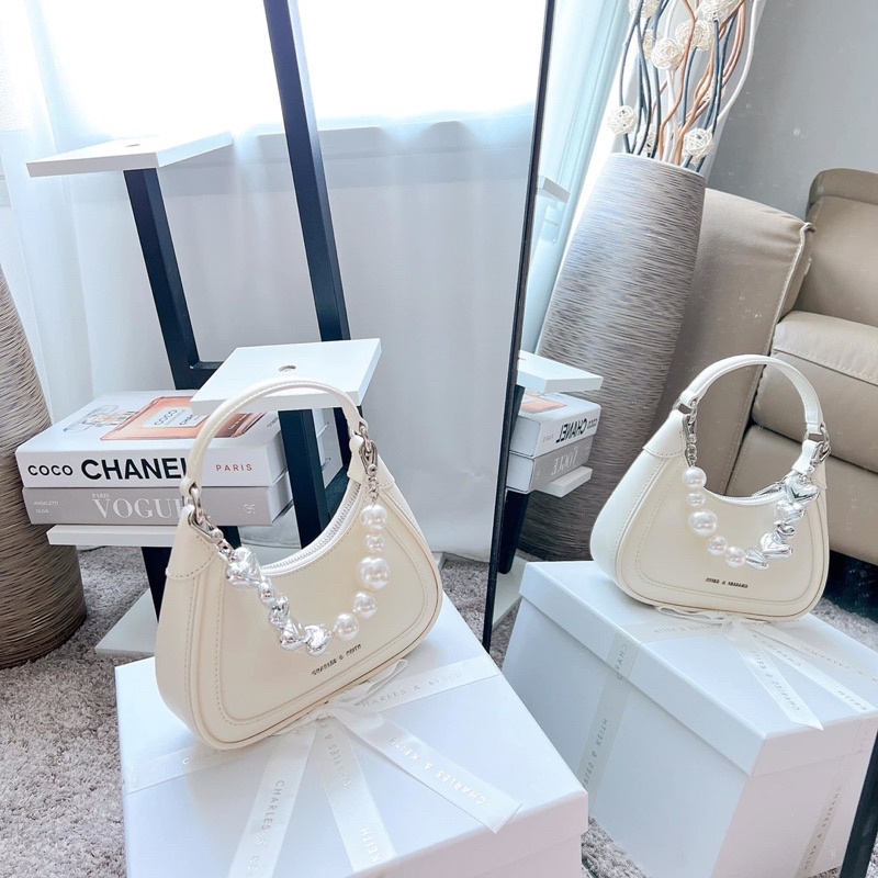 Túi Hộp Tim Túi Nữ Quai Xách Màu Trắng Có Hộp Nơ Gift Set Quà Tặng 8/3